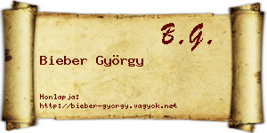 Bieber György névjegykártya